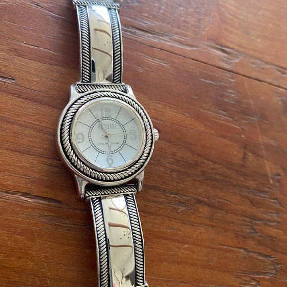 ECCLISSI STERLING SILVER MOTHER OF PEARL FACE WATCH #23120 - LIKE NEW - Picture 2 of 10